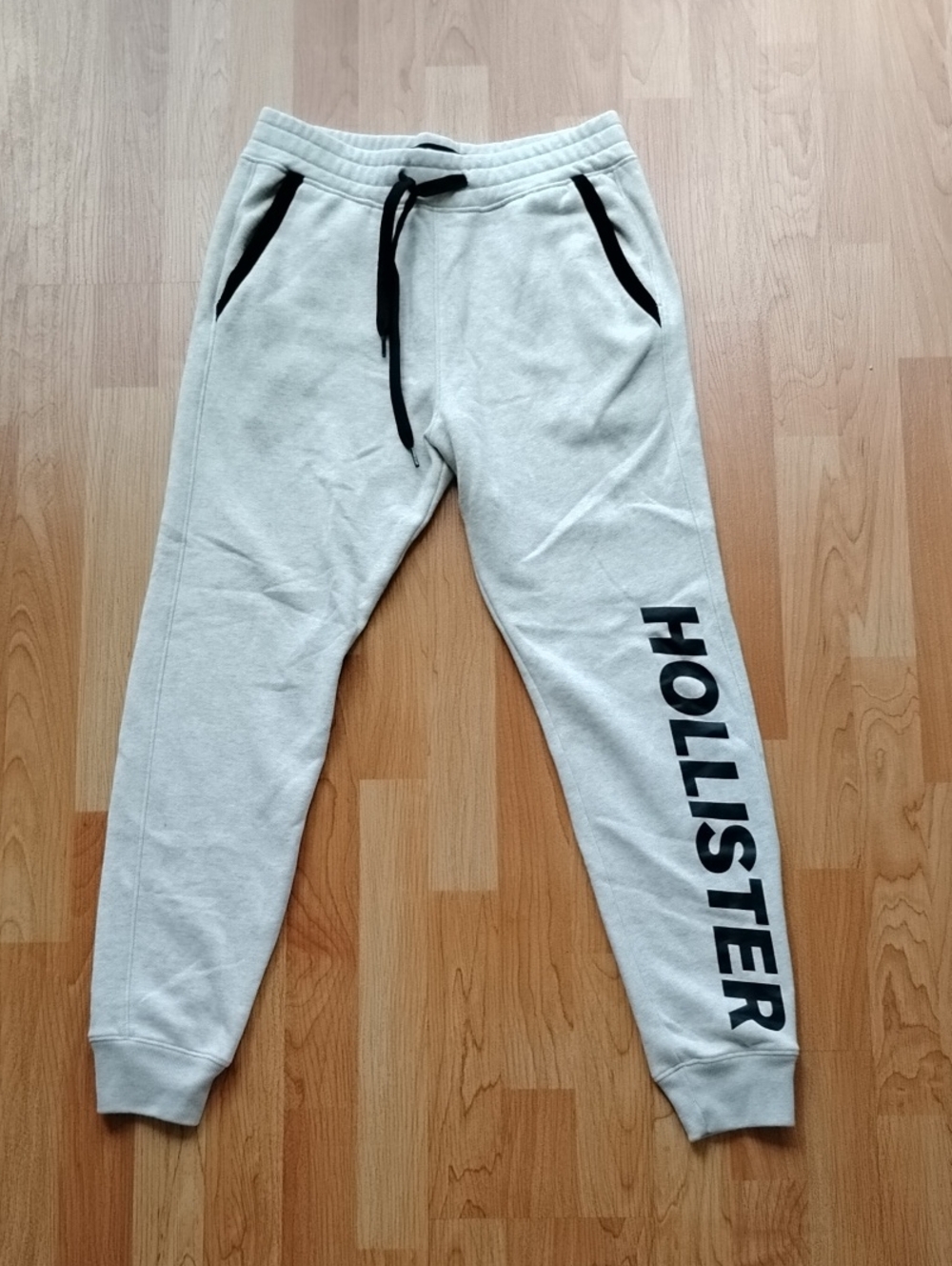 Hollister Light Gray Sweat Joggers with Black Logo
